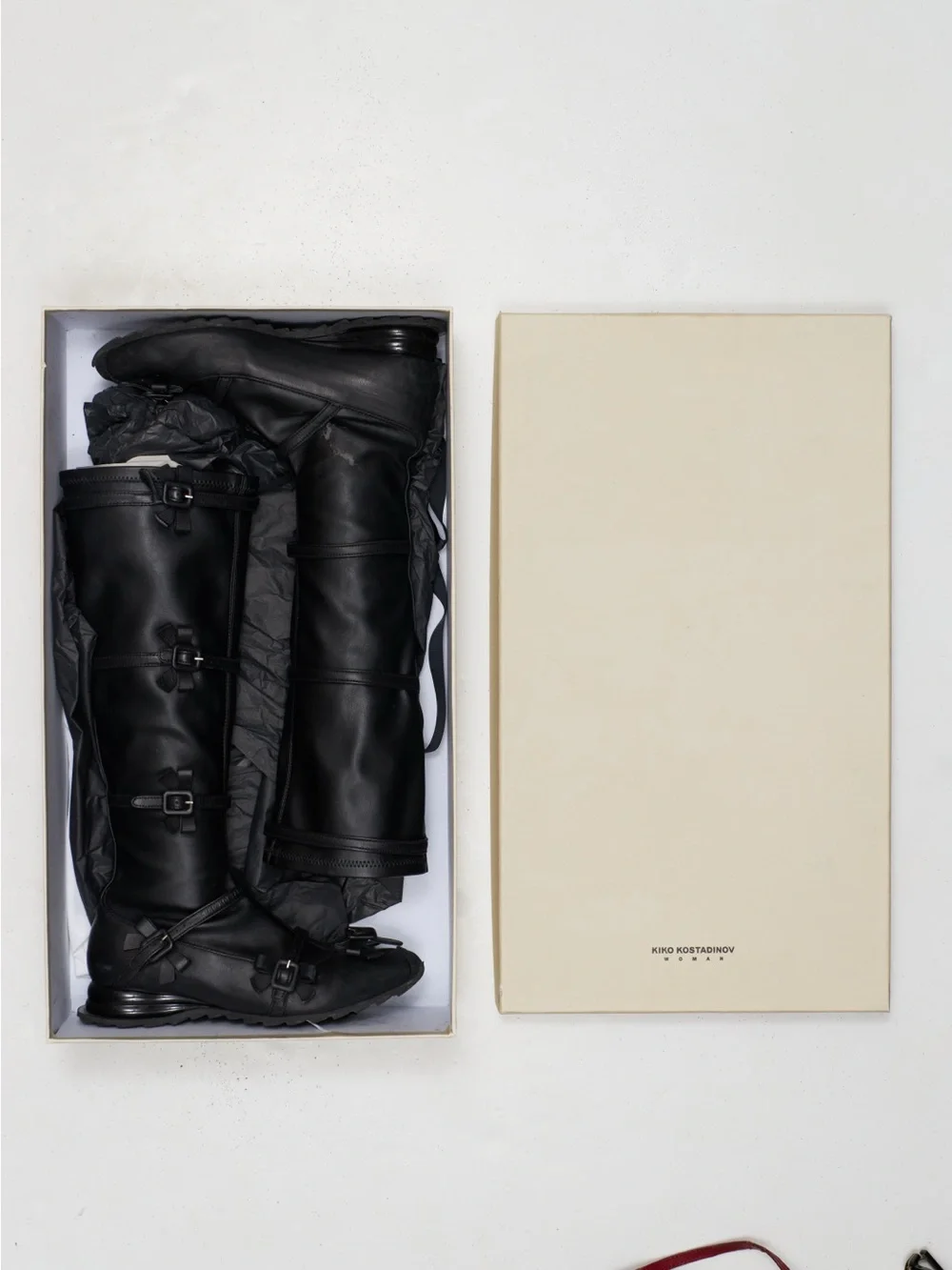 Kiko Kostadinov Black Ribbon High Tall Boots